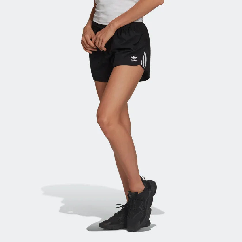 adidas Adicolor 3-Stripes Women's Shorts GN2885 worn standing showing everyday fit and classic style Main image