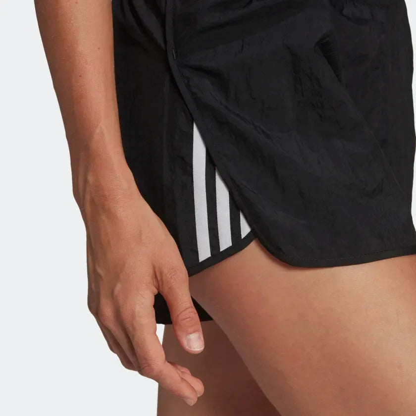 adidas Adicolor 3-Stripes Women's Shorts GN2885 side profile showing length and stripe placement