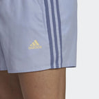Close-up of adidas Classic 3-Stripes Men's Swim Shorts GU0322 lightweight quick-dry fabric and Trefoil branding