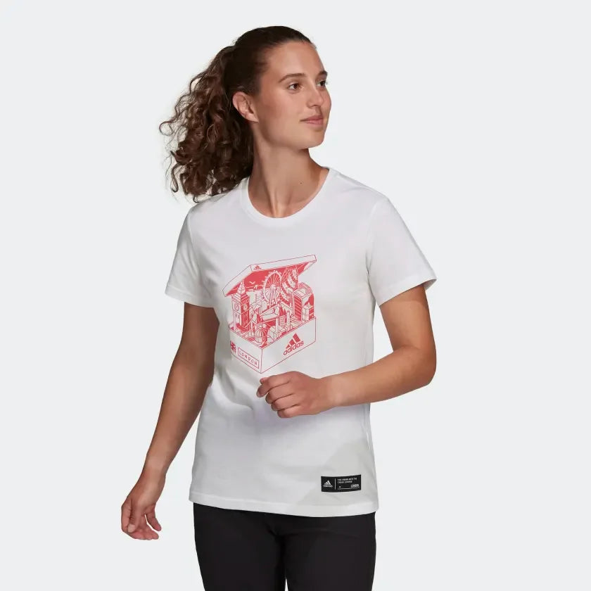 tradesports.co.uk Adidas Woimen's London Shoebox Graphic Tee GU2172 Main image