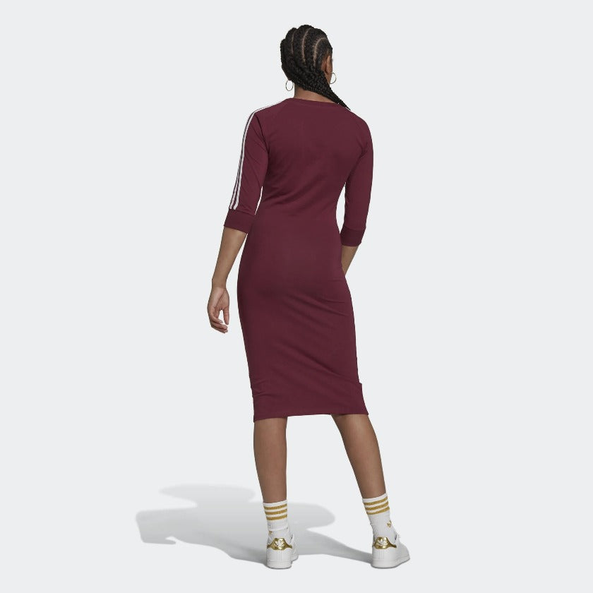 adidas Originals Women\'s 3 Stripes Dress - Crimson H06777 - Trade Sports