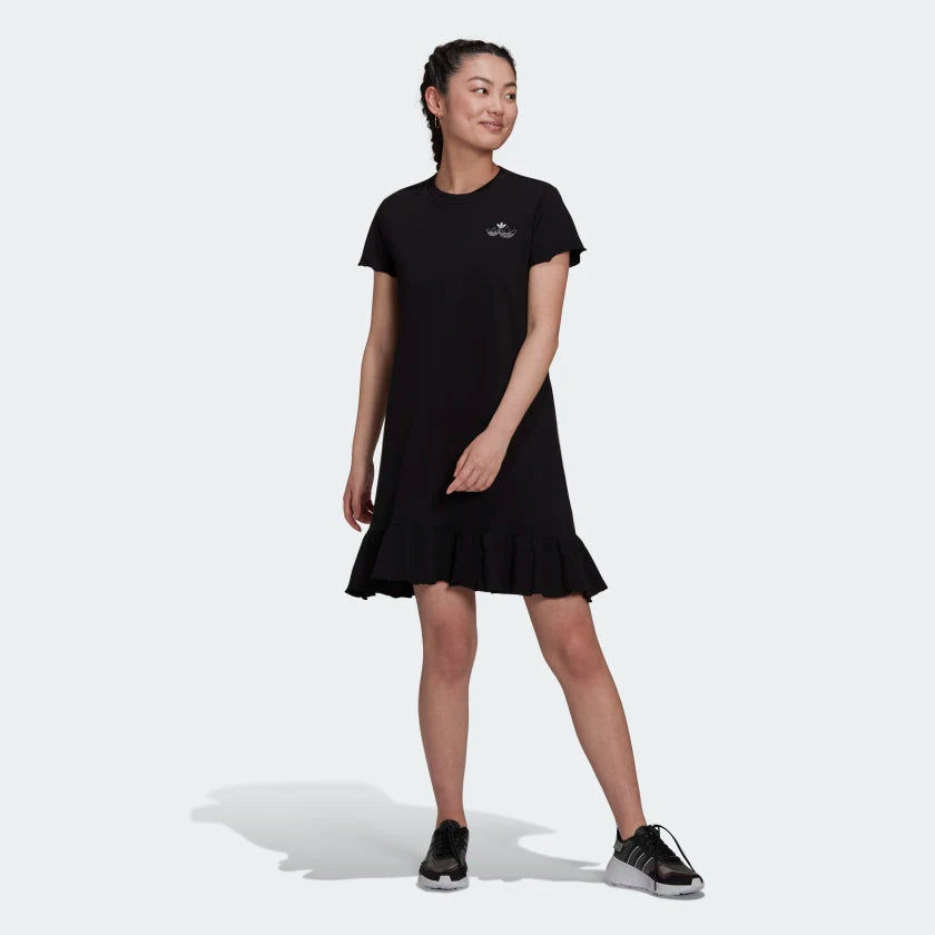 Adidas trefoil dress deals black