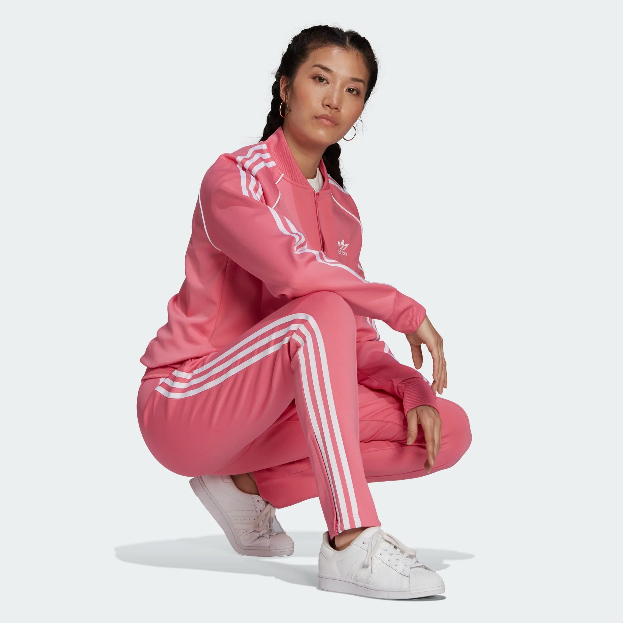 Pink adidas womens 2024 tracksuit