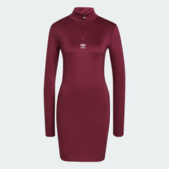 tradesports.co.uk adidas Originals Women's Long Sleeve 3 Stripes Dress - Burgundy