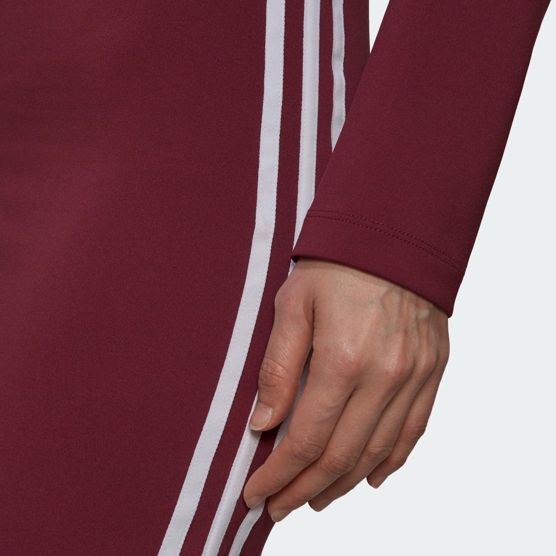 tradesports.co.uk adidas Originals Women's Long Sleeve 3 Stripes Dress - Burgundy