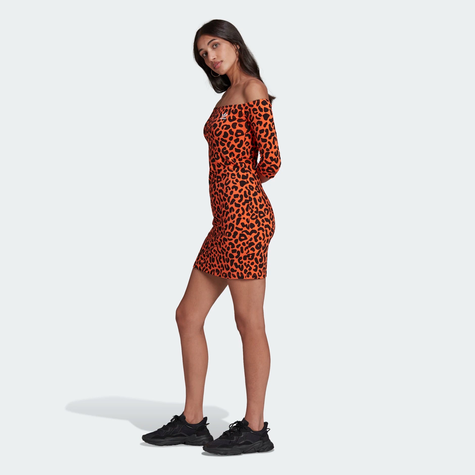 tradesports.co.uk Adidas Originals Women's x Rich Mnisi Leopard Print Dress