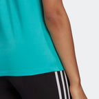 adidas Adicolor Women's Trefoil T-Shirt HE6869 close-up showing soft cotton jersey material