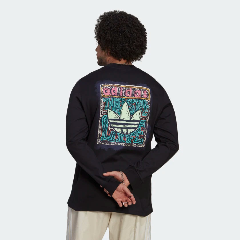 Adidas Men s Long Sleeve Graphic T Shirt HT1660 Trade Sports
