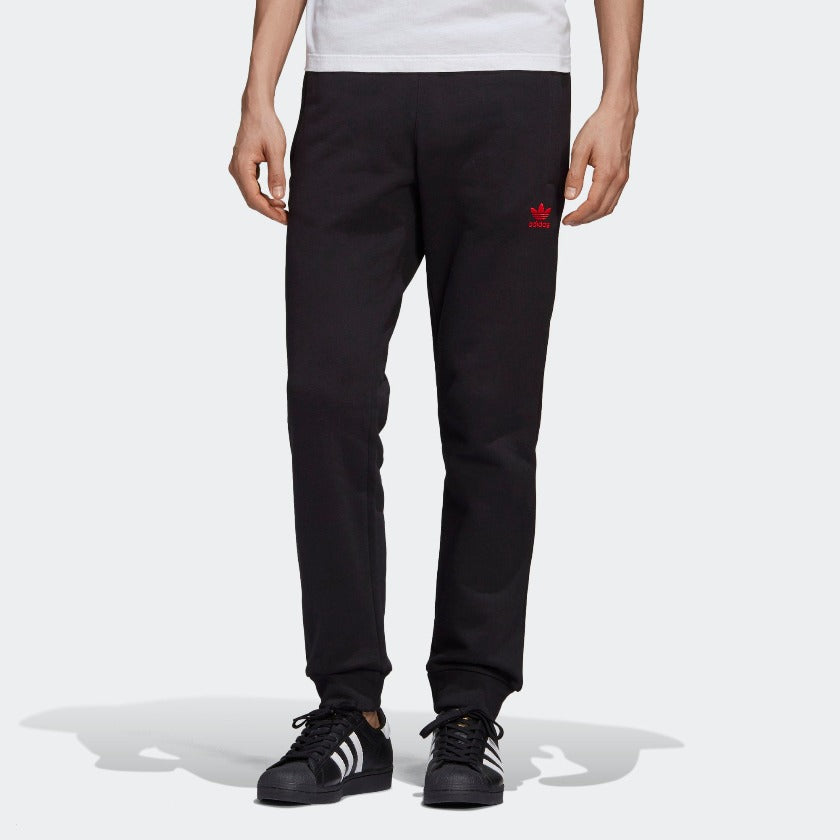Adidas originals adicolor three stripe track pants in top black