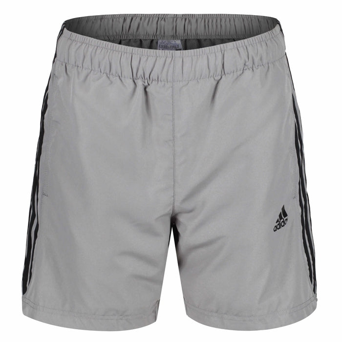 adidas 3 Stripe Men's Training Shorts Grey/Black - Front S17883