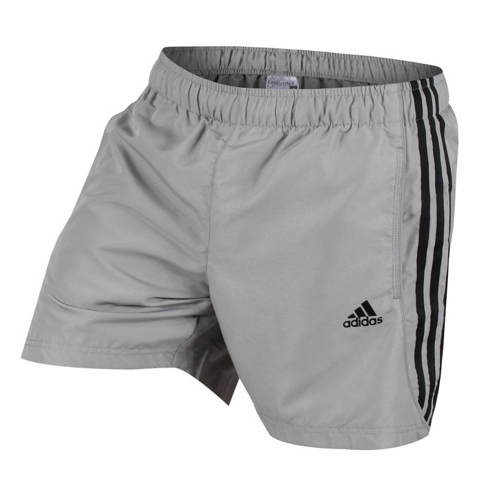 adidas 3 Stripe Men's Training Shorts Grey/Black - Profile S17883