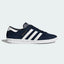 adidas Hamburg Men's S74838 side view showing navy suede upper and white 3-Stripes