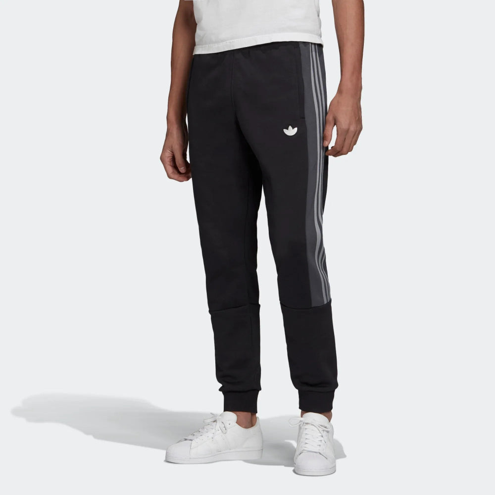 Highlights the iconic 3-Stripes and the heritage logo placement on the black tricot fabric.