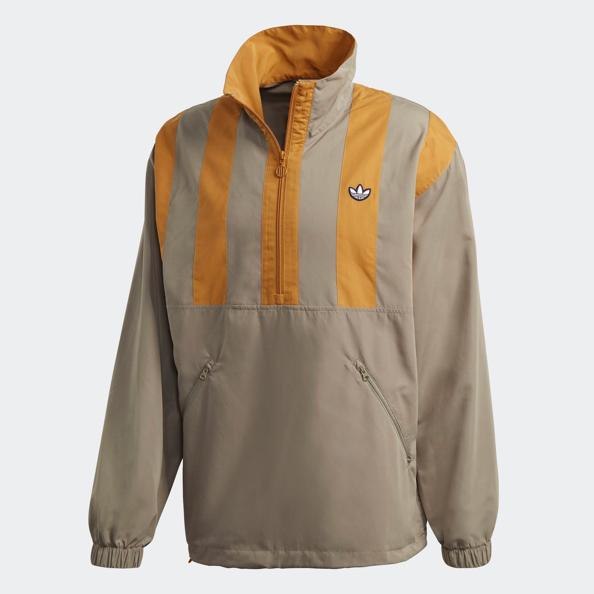 Adidas Originals Men s Samstag Half Zip Smock Jacket Brown