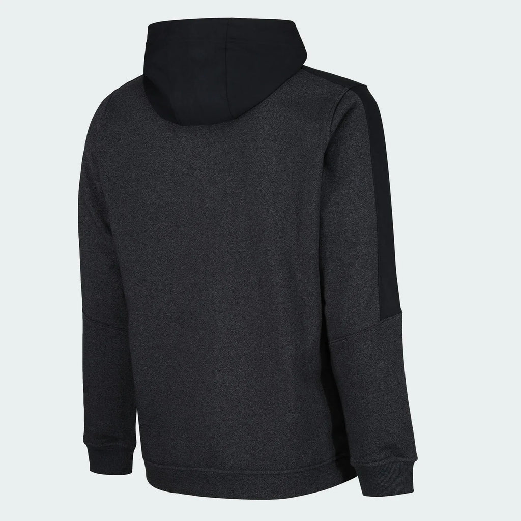 Under Armour Men's Fleece Cargo Tracksuit in black, back view showcasing the plain back of the hoodie