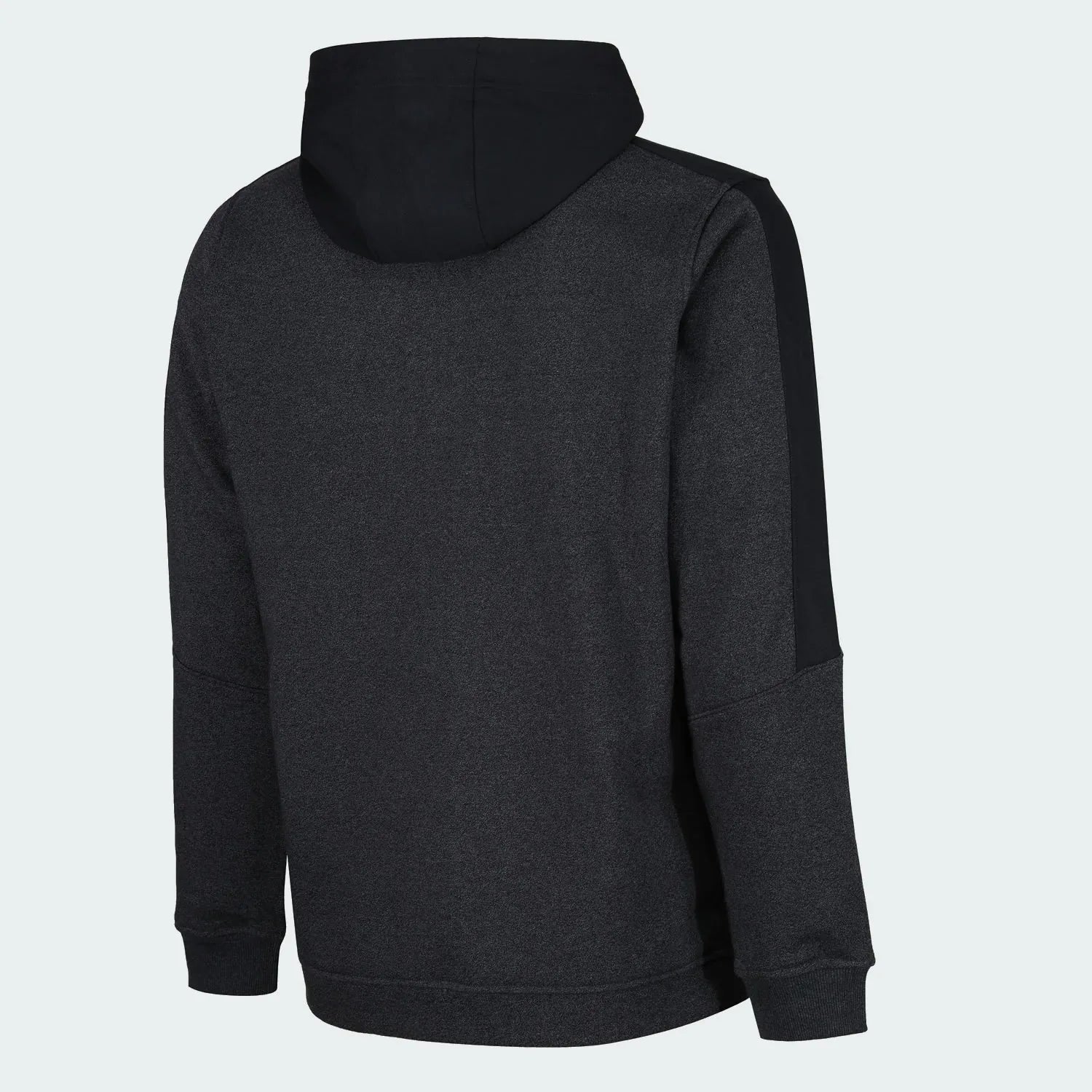 Under Armour Men's Fleece Cargo Tracksuit in black, back view showcasing the plain back of the hoodie