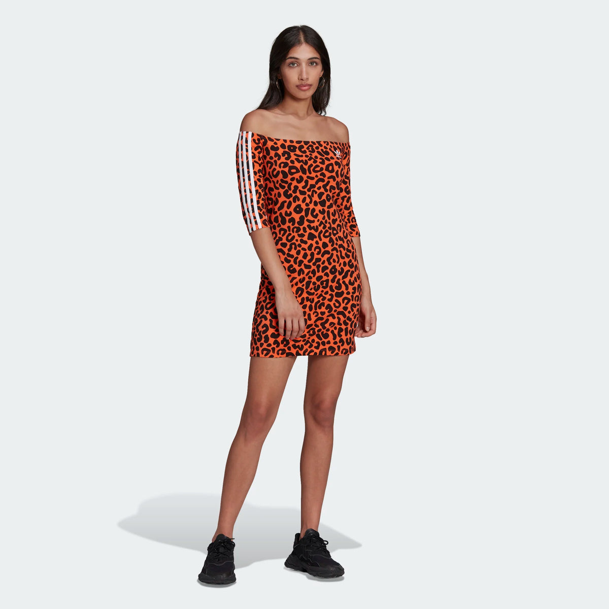 tradesports.co.uk Adidas Originals Women's x Rich Mnisi Leopard Print Dress